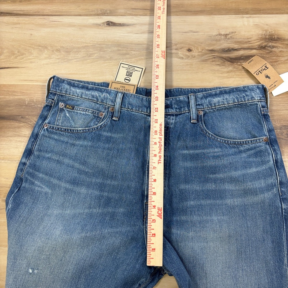 Polo Ralph Lauren Relaxed Straight Crop Jeans Womens 33 Distressed Cotton NEW - Picture 9 of 11